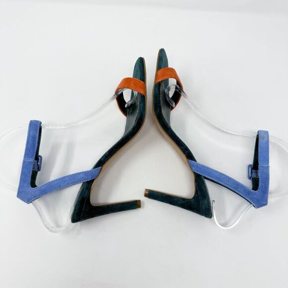 Boden Color Block Suede Strappy Stiletto Heels Women's EU 37/US Size 6 Open Toe - Picture 5 of 9